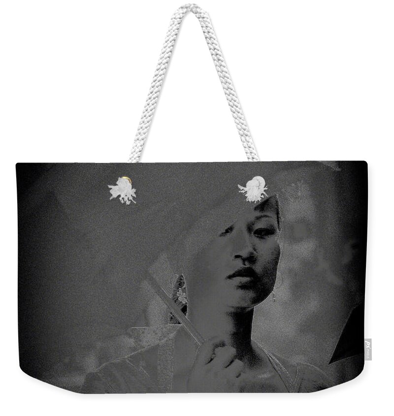 China Weekender Tote Bag featuring the photograph Girl with umbrella by Patrick Kain
