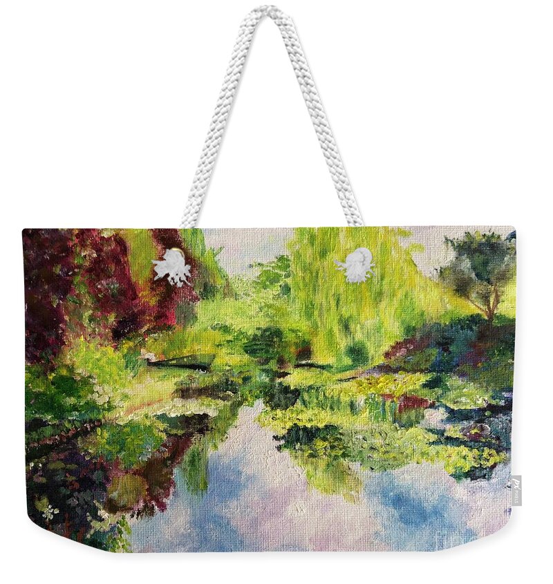 Giverney Weekender Tote Bag featuring the painting Giverney by Kate Conaboy