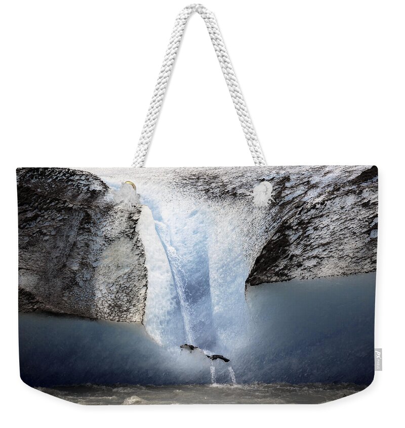 Alaska Weekender Tote Bag featuring the photograph Glacier Calving - Alaska by Madeline Ellis