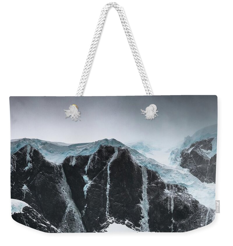 Landscape Weekender Tote Bag featuring the photograph Glacier Caps 2 by Ryan Weddle