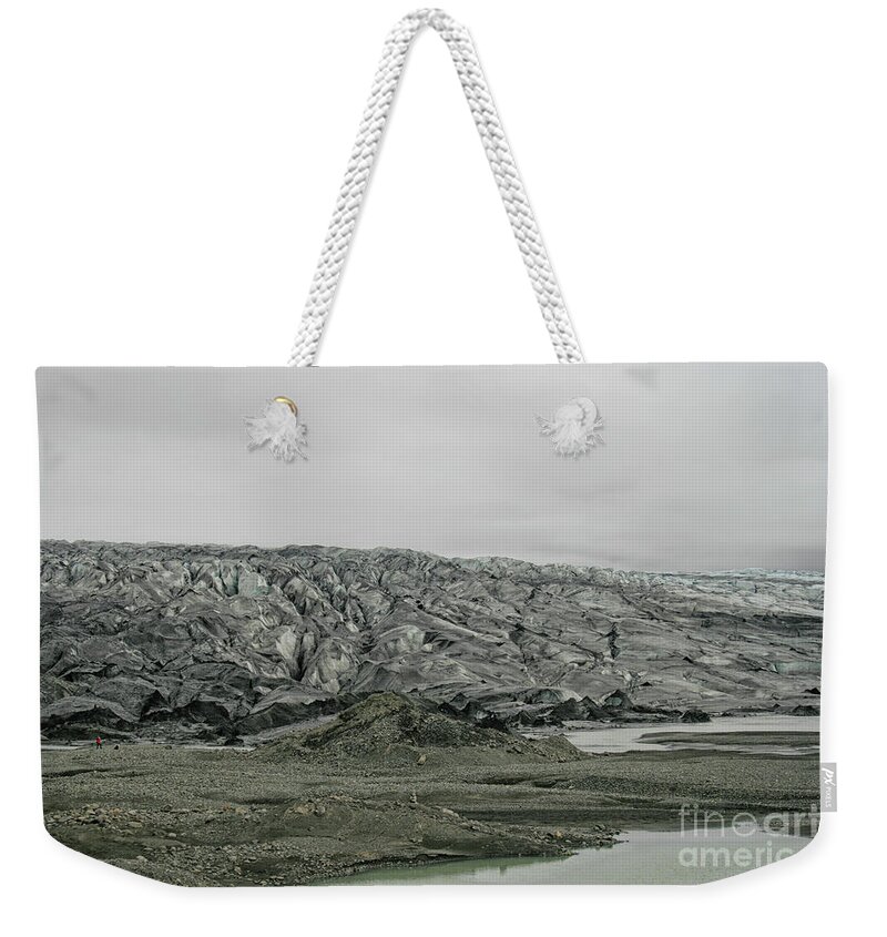 Cracks Weekender Tote Bag featuring the photograph Glacier in Iceland by Patricia Hofmeester
