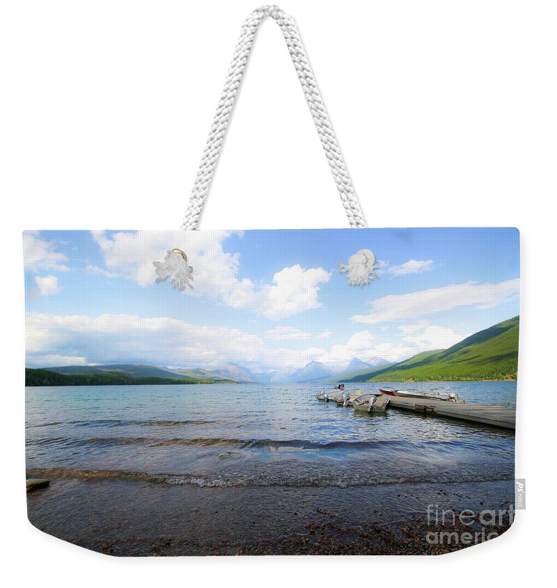 Lake Mcdonald Weekender Tote Bag featuring the photograph Glacier National Park Lake McDonald Four by Veronica Batterson