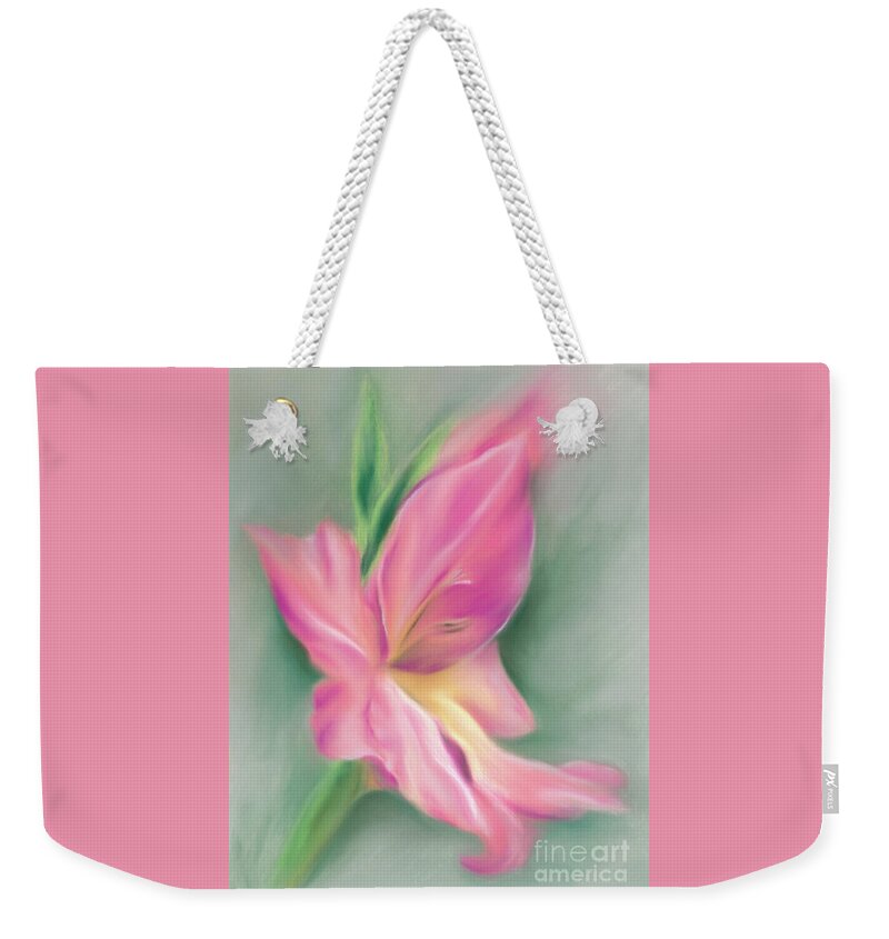 Botanical Weekender Tote Bag featuring the painting Gladiolus Dreams of Summertime by MM Anderson