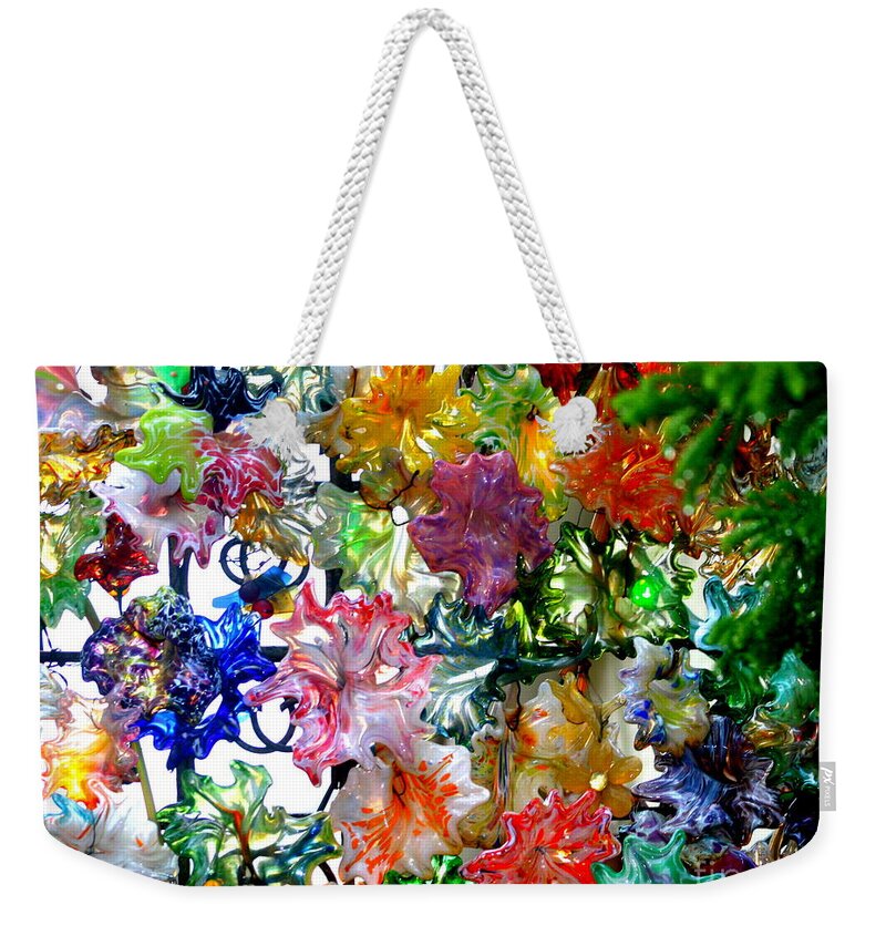Flowers Weekender Tote Bag featuring the photograph Glass Flower Garden In The French Quarter of New Orleans Louisiana by Michael Hoard