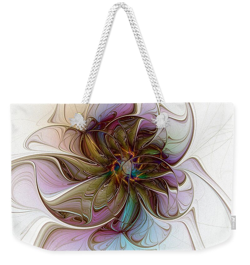 Digtital Art Weekender Tote Bag featuring the digital art Glass Petals by Amanda Moore