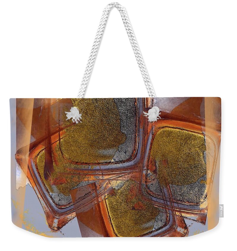 Abstract Weekender Tote Bag featuring the digital art Glass Rust Abstract by Kae Cheatham