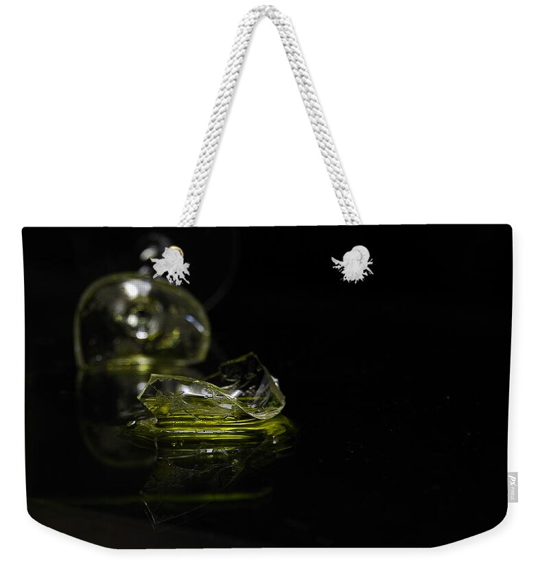 Abstract.glass Weekender Tote Bag featuring the photograph Glass Shard by Sue Capuano