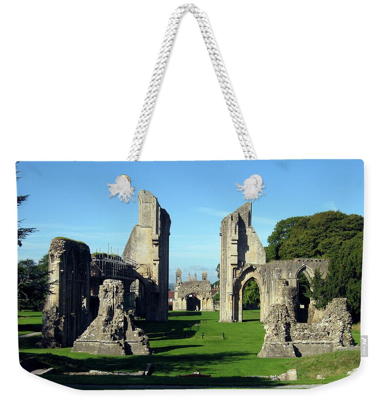 Glastonbury Weekender Tote Bag featuring the photograph Glastonbury Abbey 1 by Kurt Van Wagner