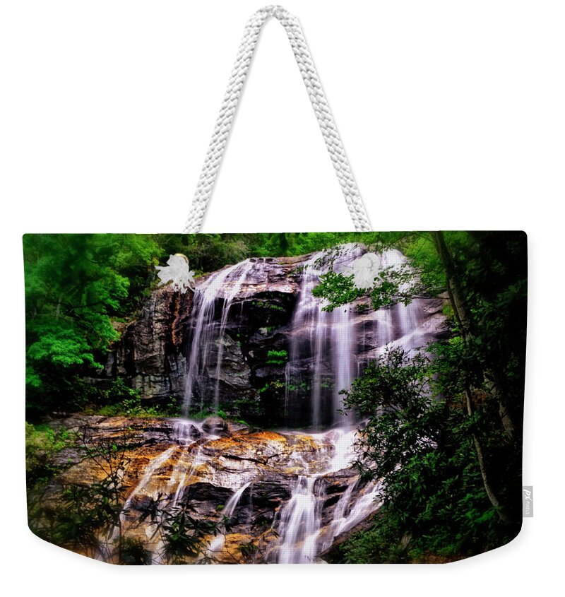 Waterfall Weekender Tote Bag featuring the photograph Glen Falls - Highlands NC 009 by George Bostian