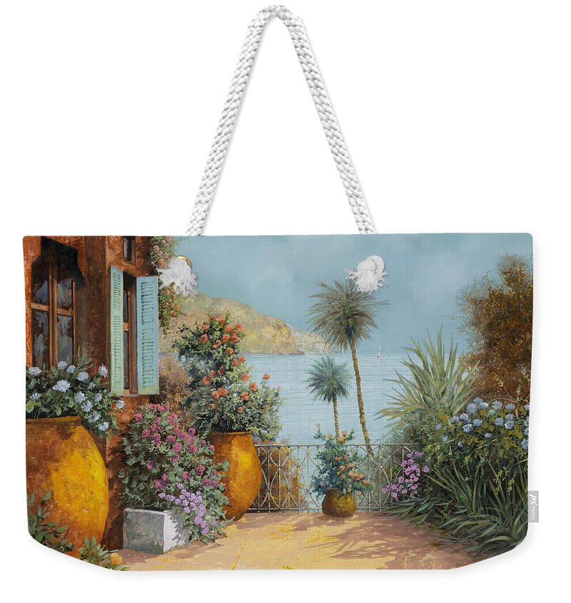 Seascape Weekender Tote Bag featuring the painting Gli Otri Sul Terrazzo by Guido Borelli