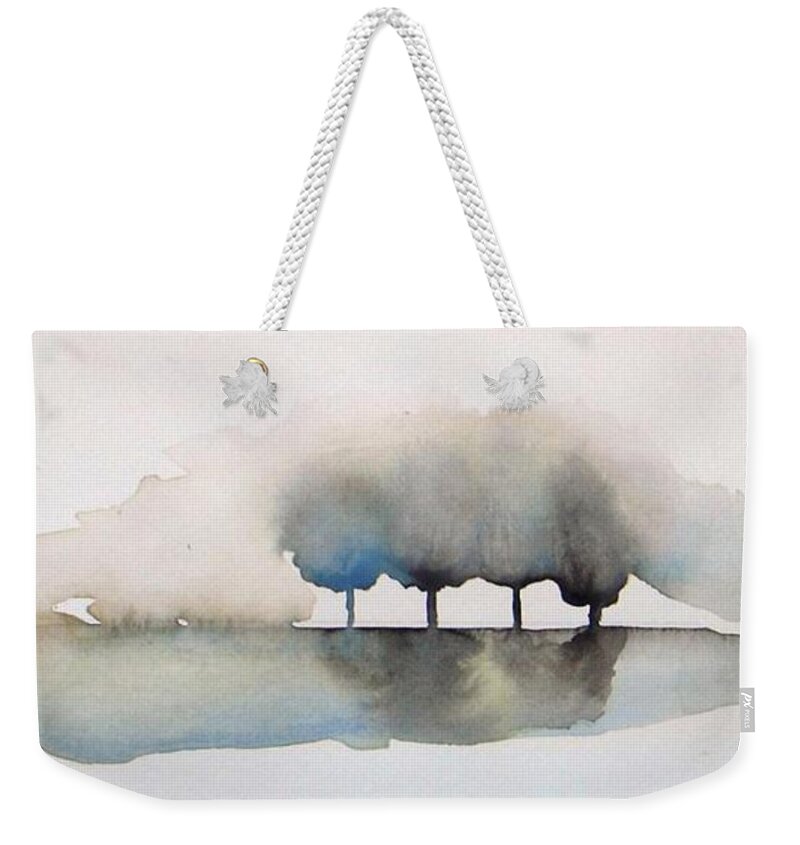 Painting Weekender Tote Bag featuring the painting Glow in the Water by Vesna Antic