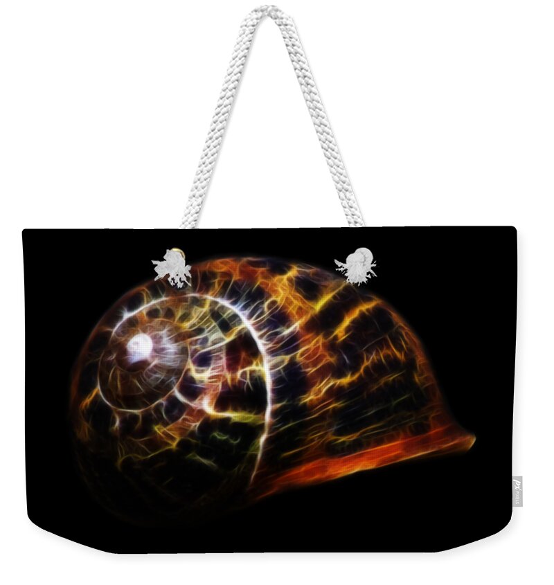 Shell Weekender Tote Bag featuring the photograph Glowing shell by Shane Bechler