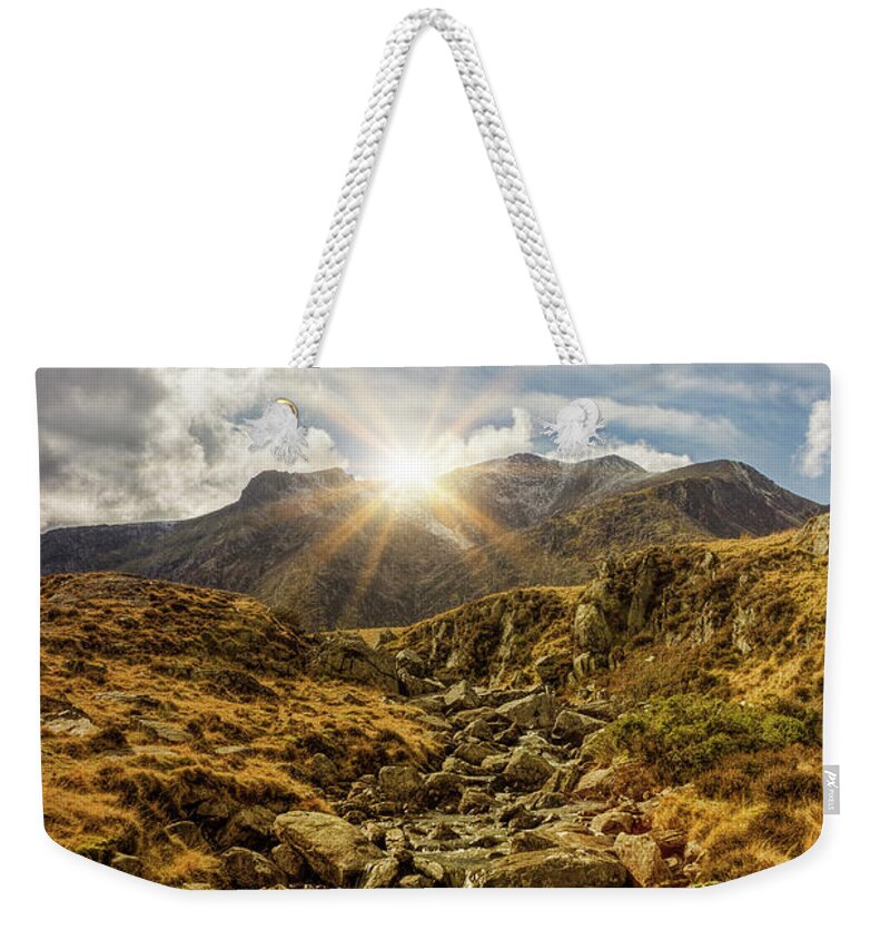 Landscape Weekender Tote Bag featuring the photograph Glyder Fawr Sunrise by Ian Mitchell