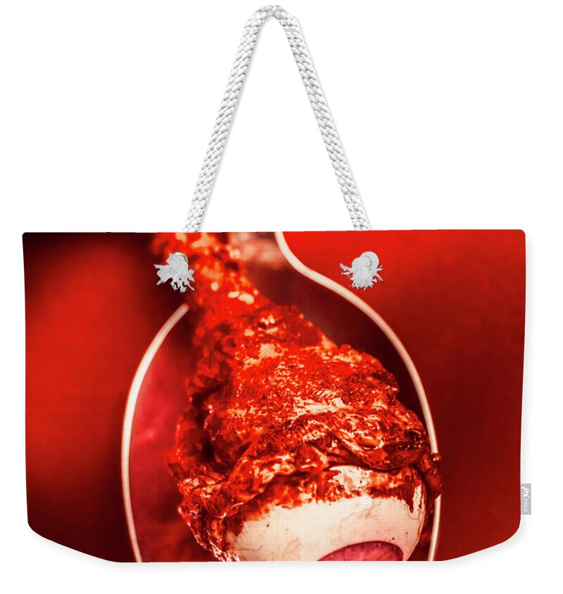 Bizarre Weekender Tote Bag featuring the photograph GMO tested on humans by Jorgo Photography