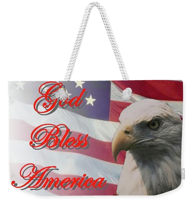 God Weekender Tote Bag featuring the photograph God Bless America by Jerry Battle