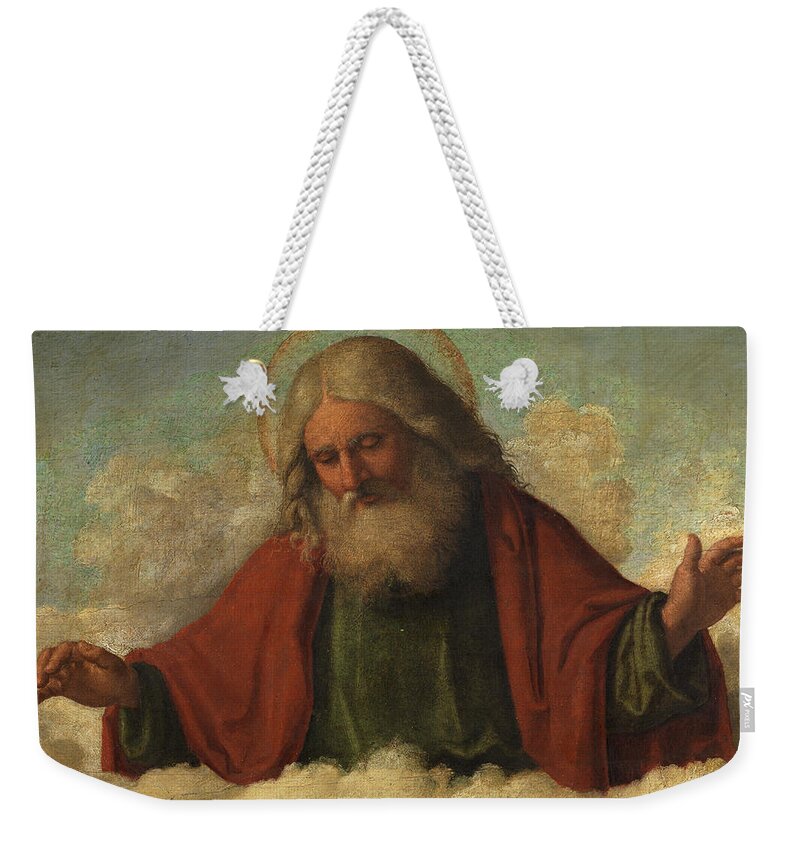 Christ Weekender Tote Bag featuring the painting God the Father by Cima da Conegliano