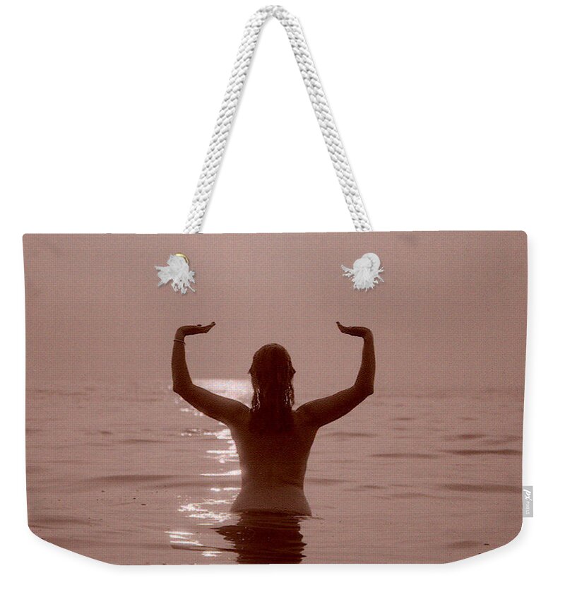 Nude Weekender Tote Bag featuring the photograph Goddess by DArcy Evans