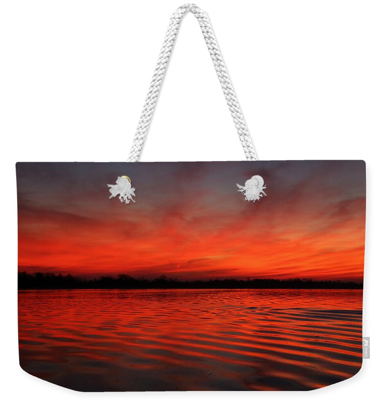 Sunrise Weekender Tote Bag featuring the photograph God's Canvas by Judy Vincent
