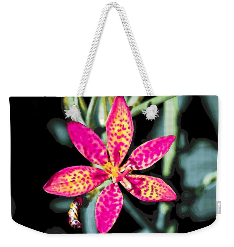 Bruce Weekender Tote Bag featuring the painting Gods Colorful World of Flowers by Bruce Nutting
