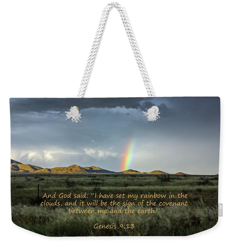 Arizona Weekender Tote Bag featuring the photograph God's Covenant to the Earth by Lon Dittrick