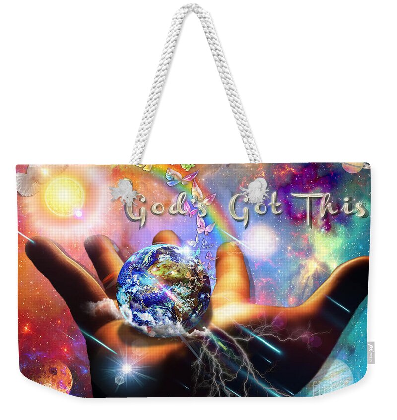 God's Got This Weekender Tote Bag featuring the digital art God's Got This by Dolores Develde