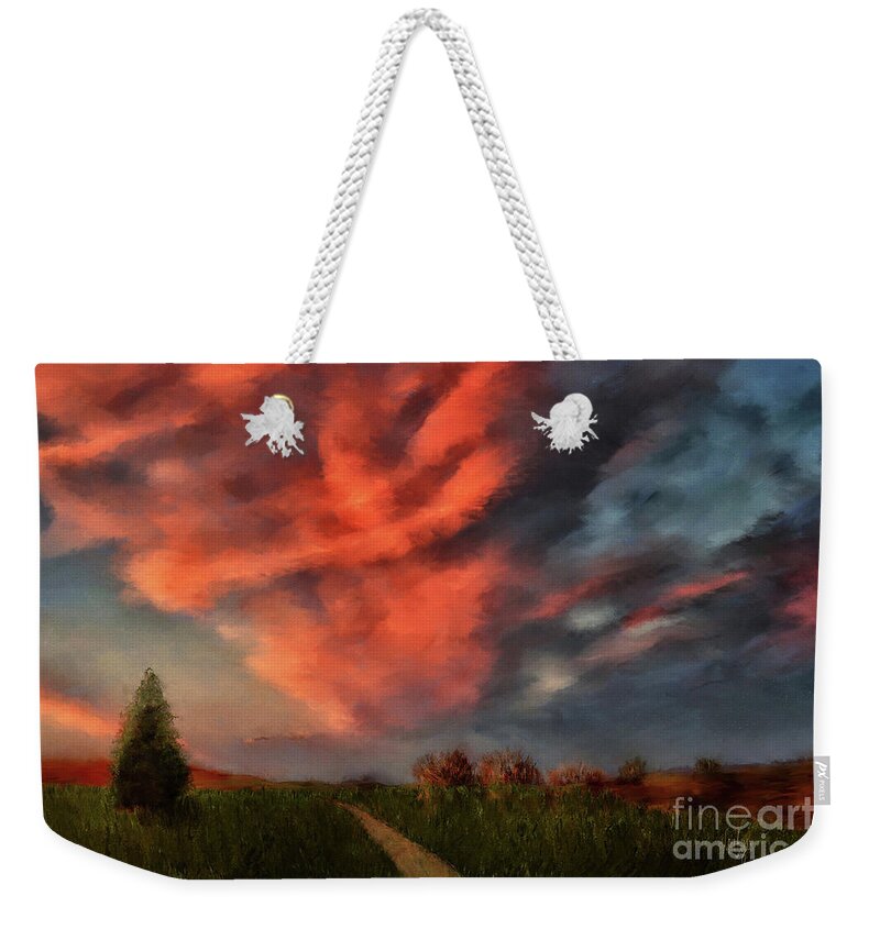 Sunset Weekender Tote Bag featuring the digital art Going Home by Lois Bryan