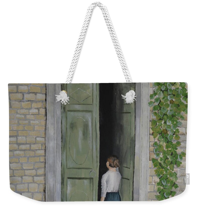Old Door Way Weekender Tote Bag featuring the painting Going In and Out by Winton Bochanowicz