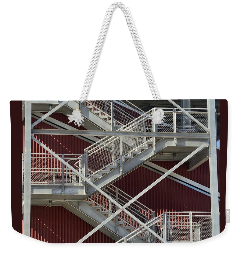 Metal Stairs Weekender Tote Bag featuring the photograph Going Up by Kae Cheatham