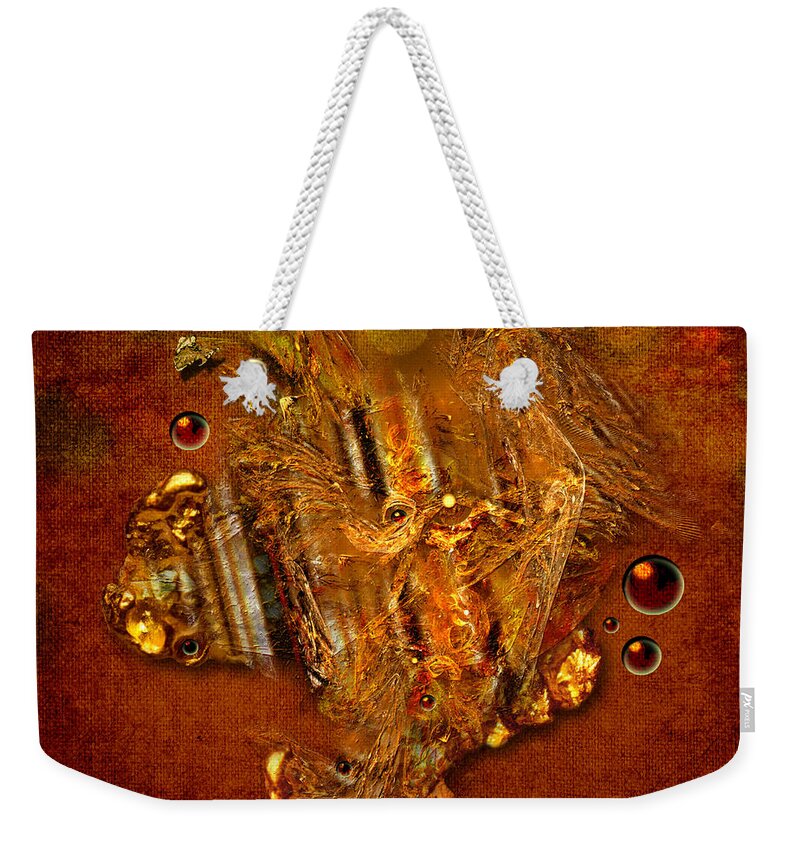Angel Weekender Tote Bag featuring the painting Gold Angel by Alexa Szlavics