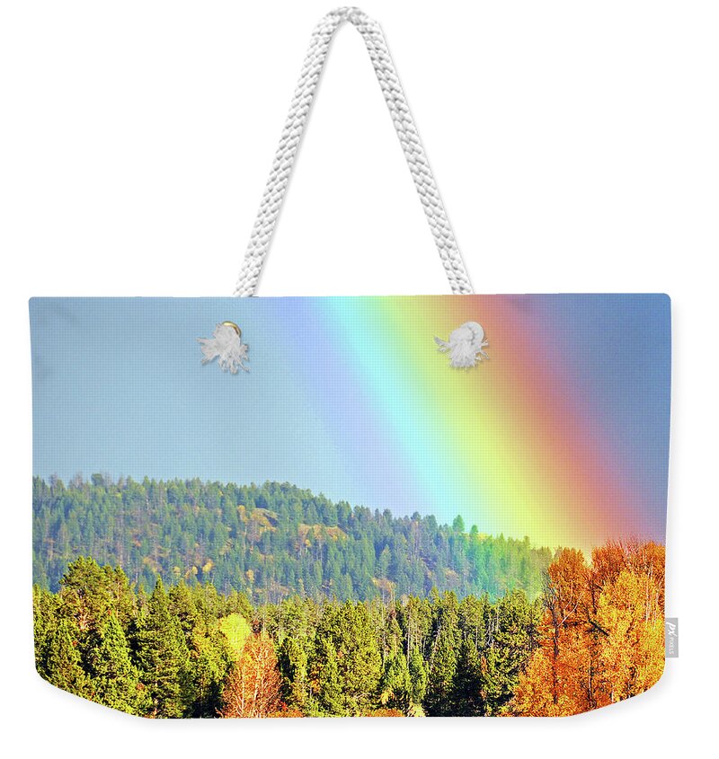 Gold Weekender Tote Bag featuring the photograph Gold At the End of the Rainbow by Ted Keller