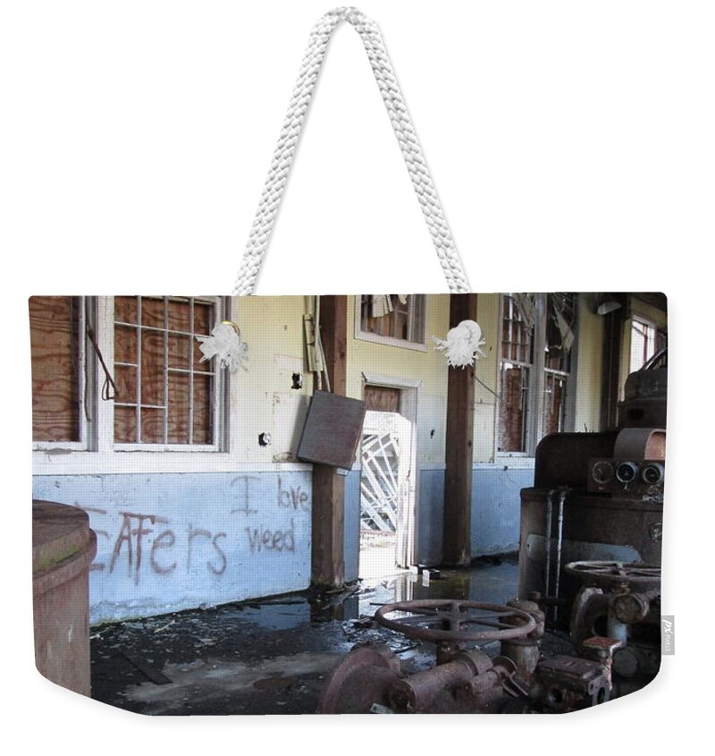 Power Plant Weekender Tote Bag featuring the photograph Gold Hill Power Plant now Defunct by Marie Neder
