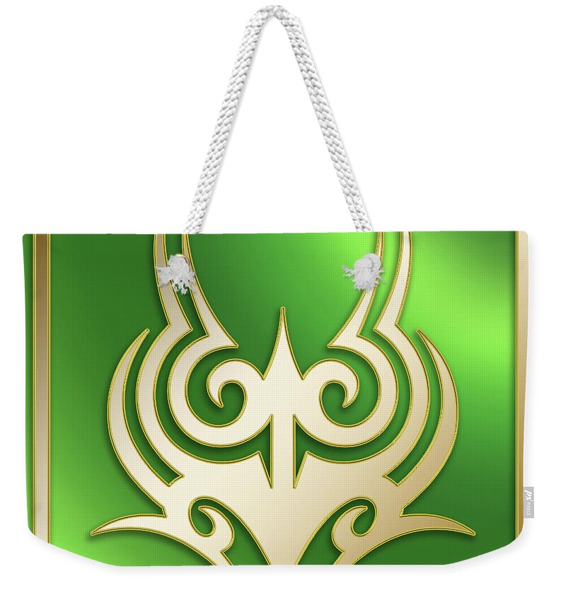 Gold On Green 2 - Chuck Staley Weekender Tote Bag featuring the digital art Gold on Green 2 by Chuck Staley