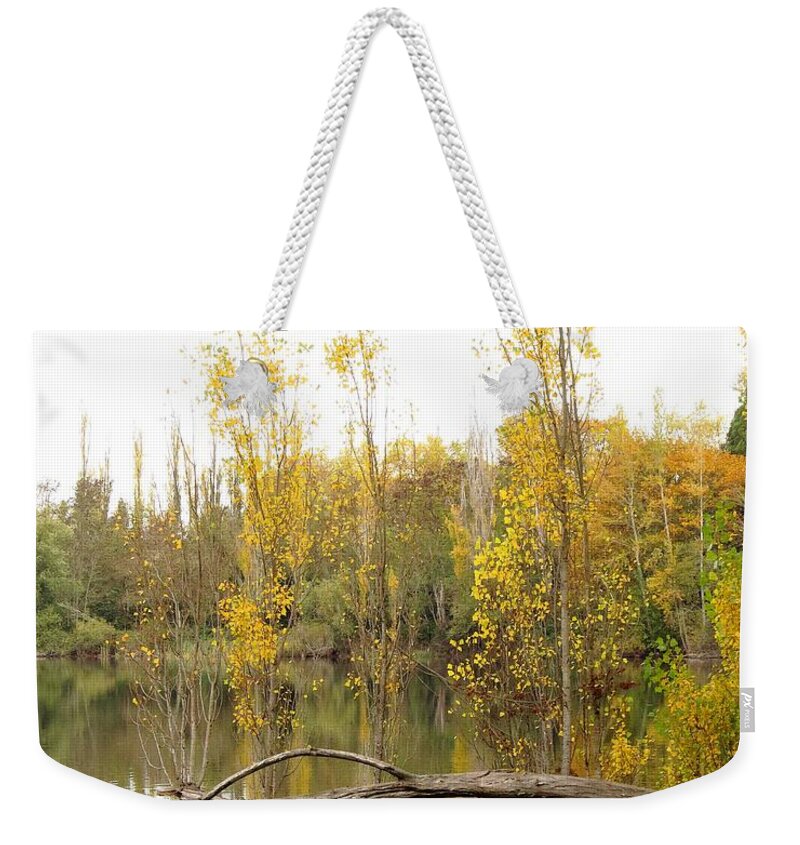 Autumn Pond Reflections Weekender Tote Bag featuring the photograph Golden Days by I'ina Van Lawick