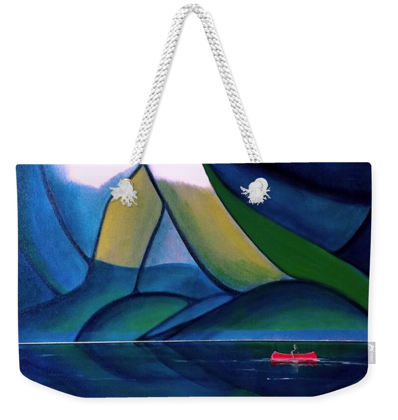 John Lyes Weekender Tote Bag featuring the painting Golden Ears by John Lyes