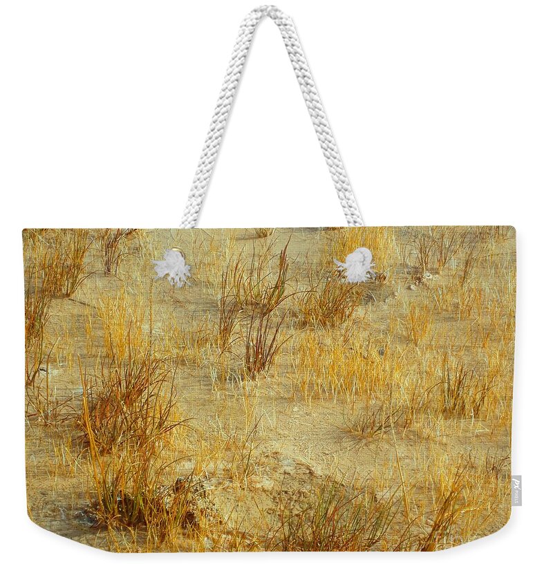 Gold Weekender Tote Bag featuring the digital art Golden Earthscape by Ann Johndro-Collins