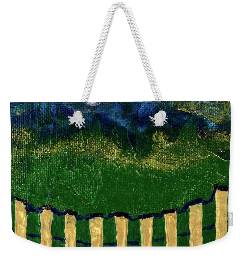 Evening Weekender Tote Bag featuring the painting Golden Evening by Donna Blackhall