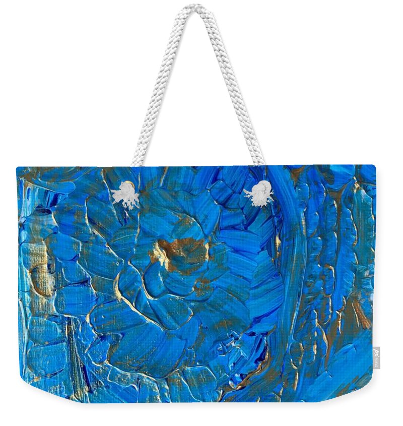 Acrylic Weekender Tote Bag featuring the painting Golden Flowers by Dottie Visker