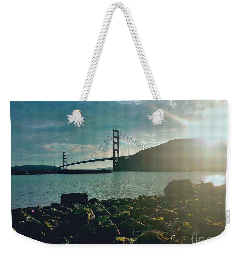 Golden Gate Bridge Weekender Tote Bag featuring the photograph Golden Gate Bridge December Morning by Artist Linda Marie