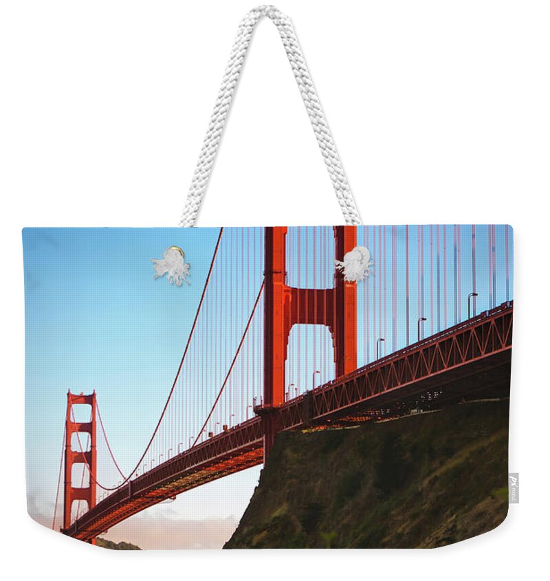 Sfo Weekender Tote Bag featuring the photograph Golden Gate Bridge Sausalito by Doug Sturgess