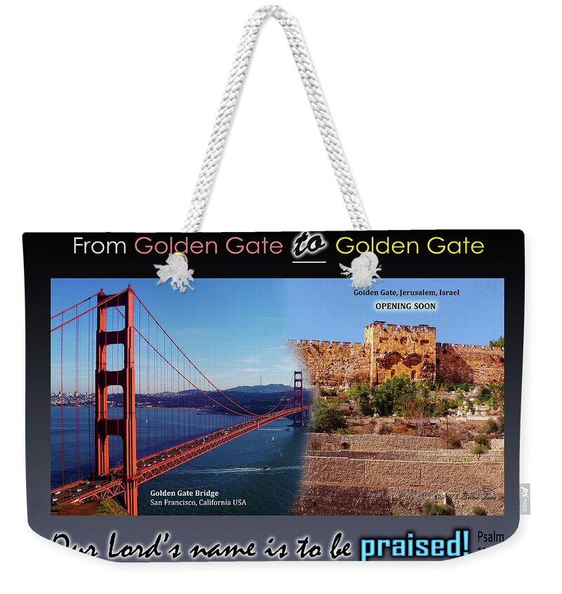 Travel Weekender Tote Bag featuring the photograph Golden Gate to Golden Gate by Brian Tada