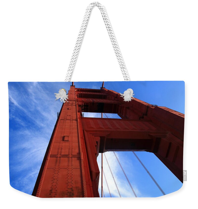 Golden Gate Weekender Tote Bag featuring the photograph Golden Gate Tower by Aidan Moran