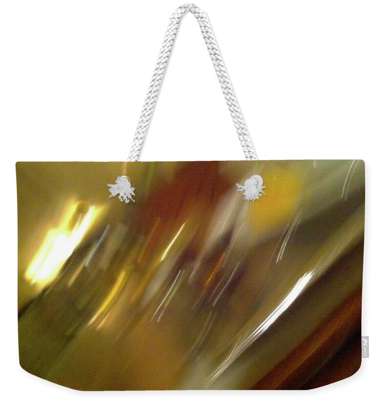 Abstract Weekender Tote Bag featuring the photograph Golden Stars by Kathy Corday