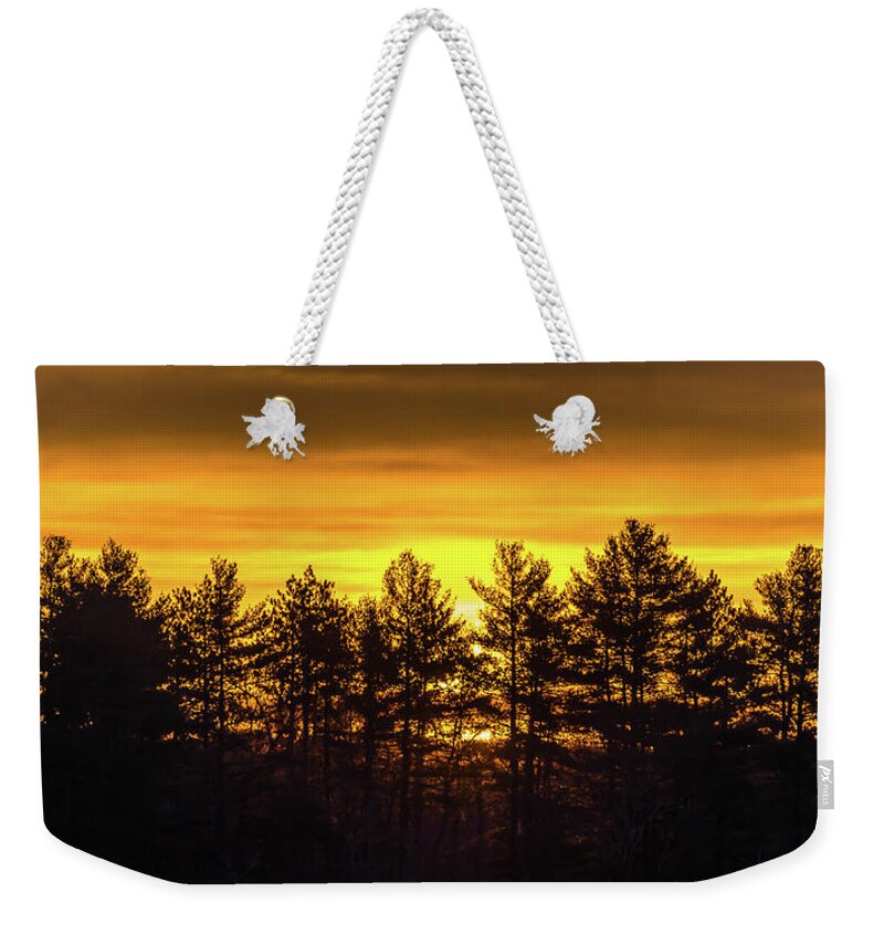 Treeline Weekender Tote Bag featuring the photograph Golden Sunrise by Robert McKay Jones
