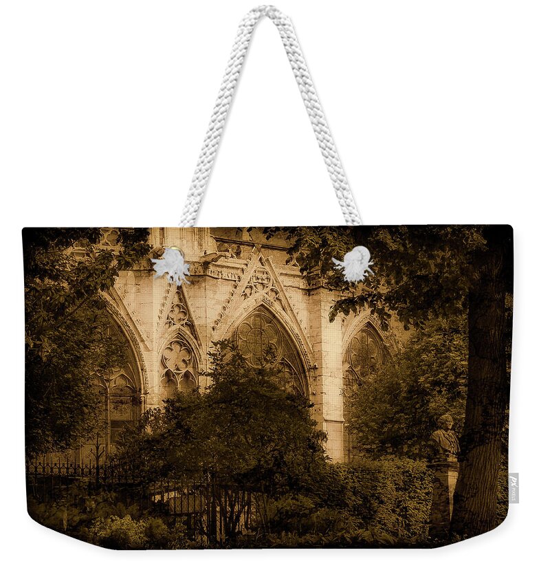 Paris Weekender Tote Bag featuring the photograph Paris, France - Goldoni in the Park by Mark Forte