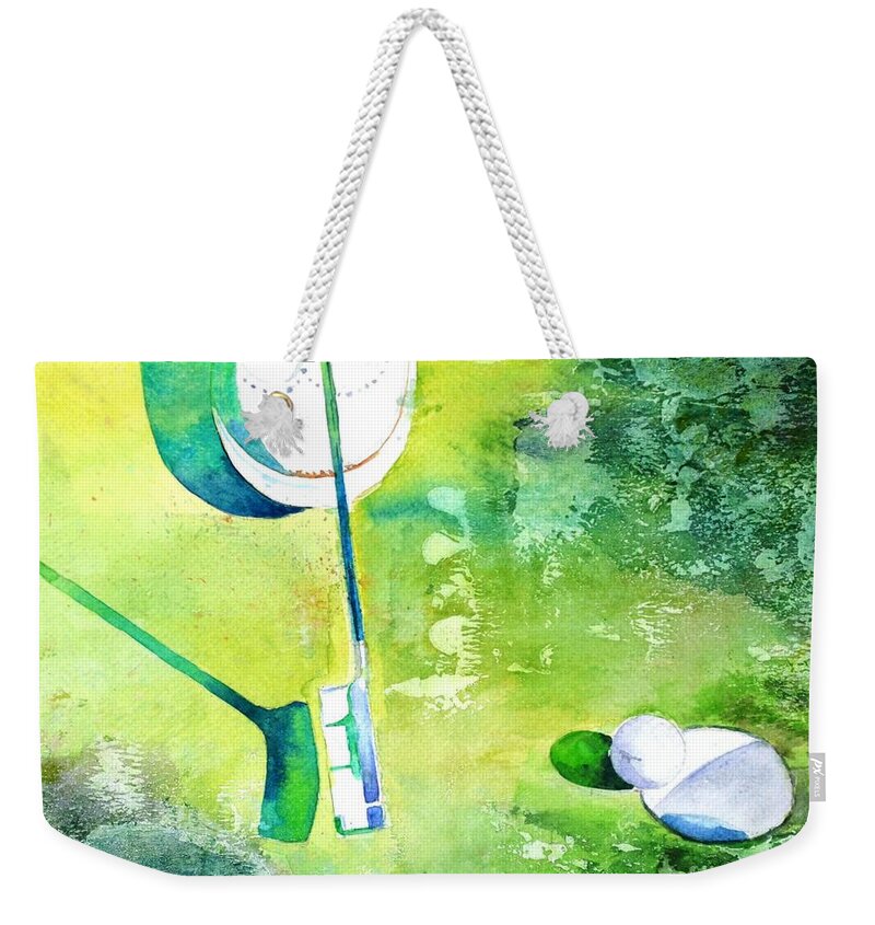 Golf Weekender Tote Bag featuring the painting Golf series - Finale by Betty M M Wong