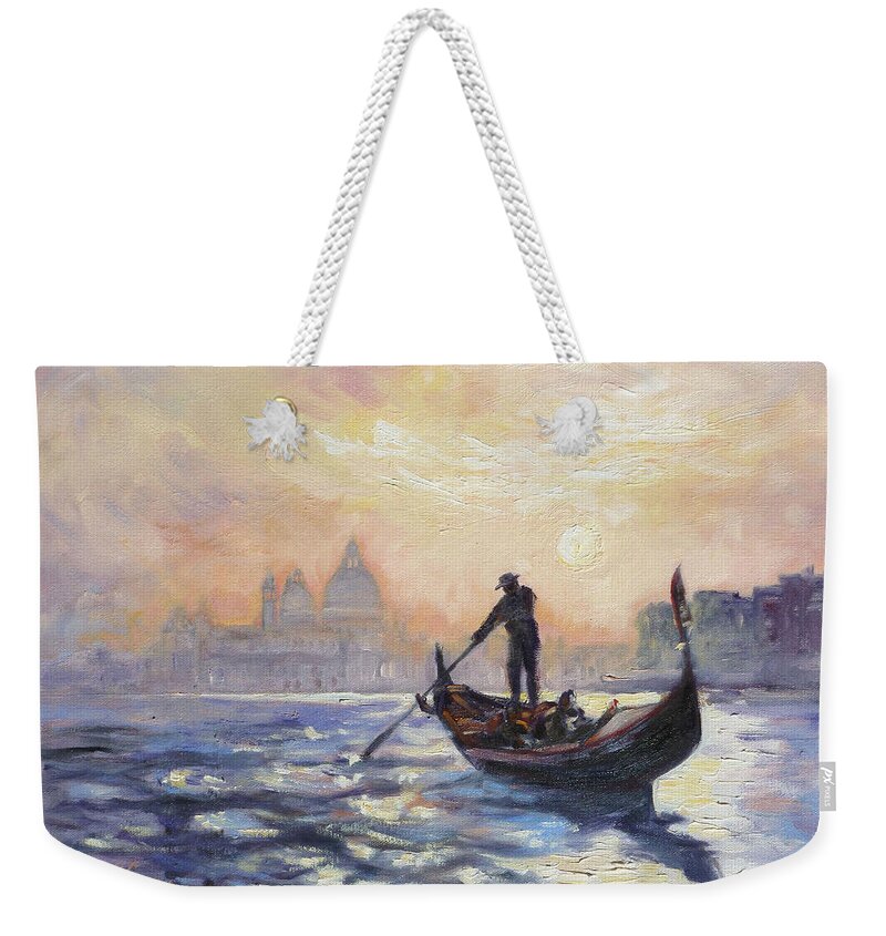 Gondolier Weekender Tote Bag featuring the painting Gondolier by Irek Szelag