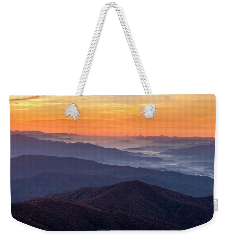 Clingmans Dome Weekender Tote Bag featuring the photograph Good Morning Clingmans Dome in the Smokies by Teri Virbickis
