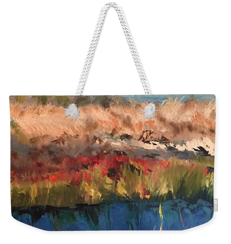 Weekender Tote Bag featuring the painting Gordon's Marsh #1 by Josef Kelly