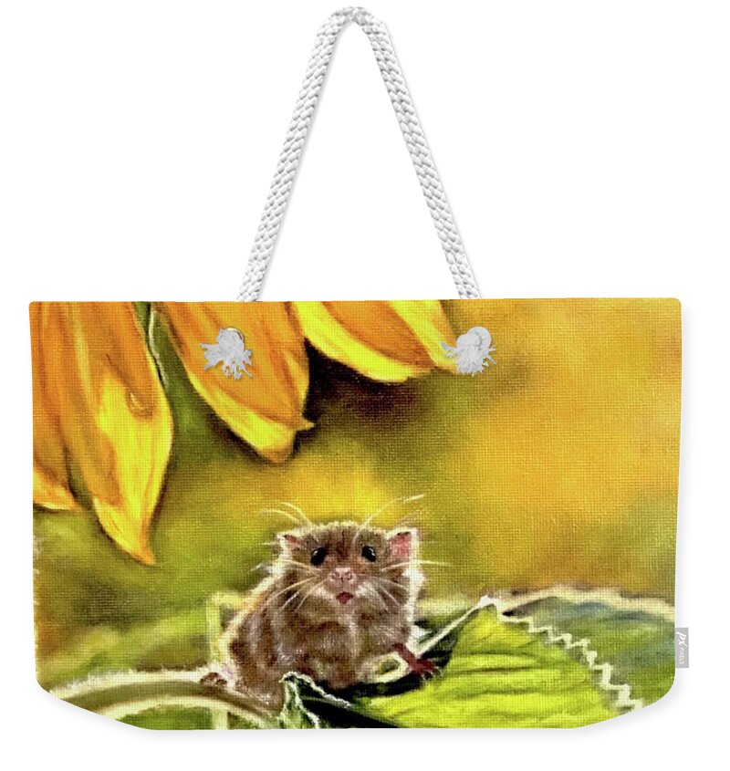 Mouse Weekender Tote Bag featuring the painting Got Cheese? by Dr Pat Gehr