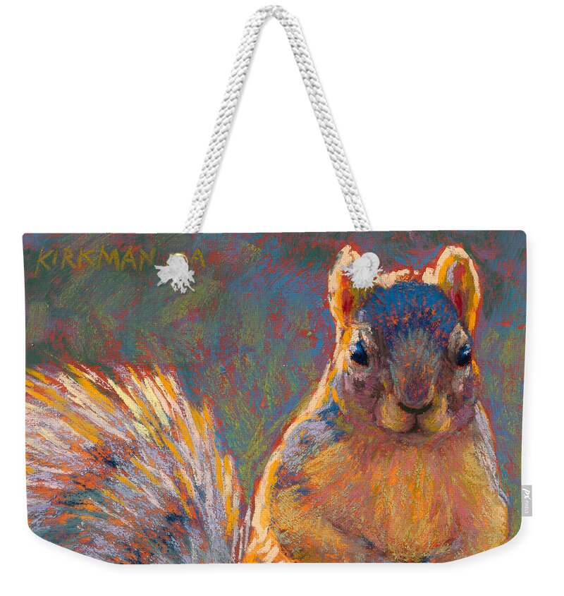 Rita Kirkman Weekender Tote Bag featuring the pastel Got Nuts? by Rita Kirkman